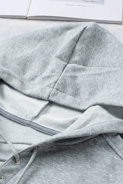 Lace Up Long Sleeve Hoodie - Byyde