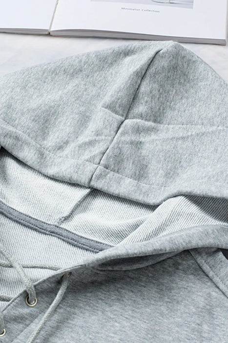 Lace Up Long Sleeve Hoodie - Byyde