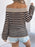 Openwork Striped Off-Shoulder Knit Top - Byyde