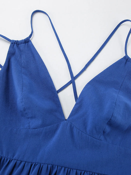 V-Neck Tiered Maxi Cami Dress - Byyde