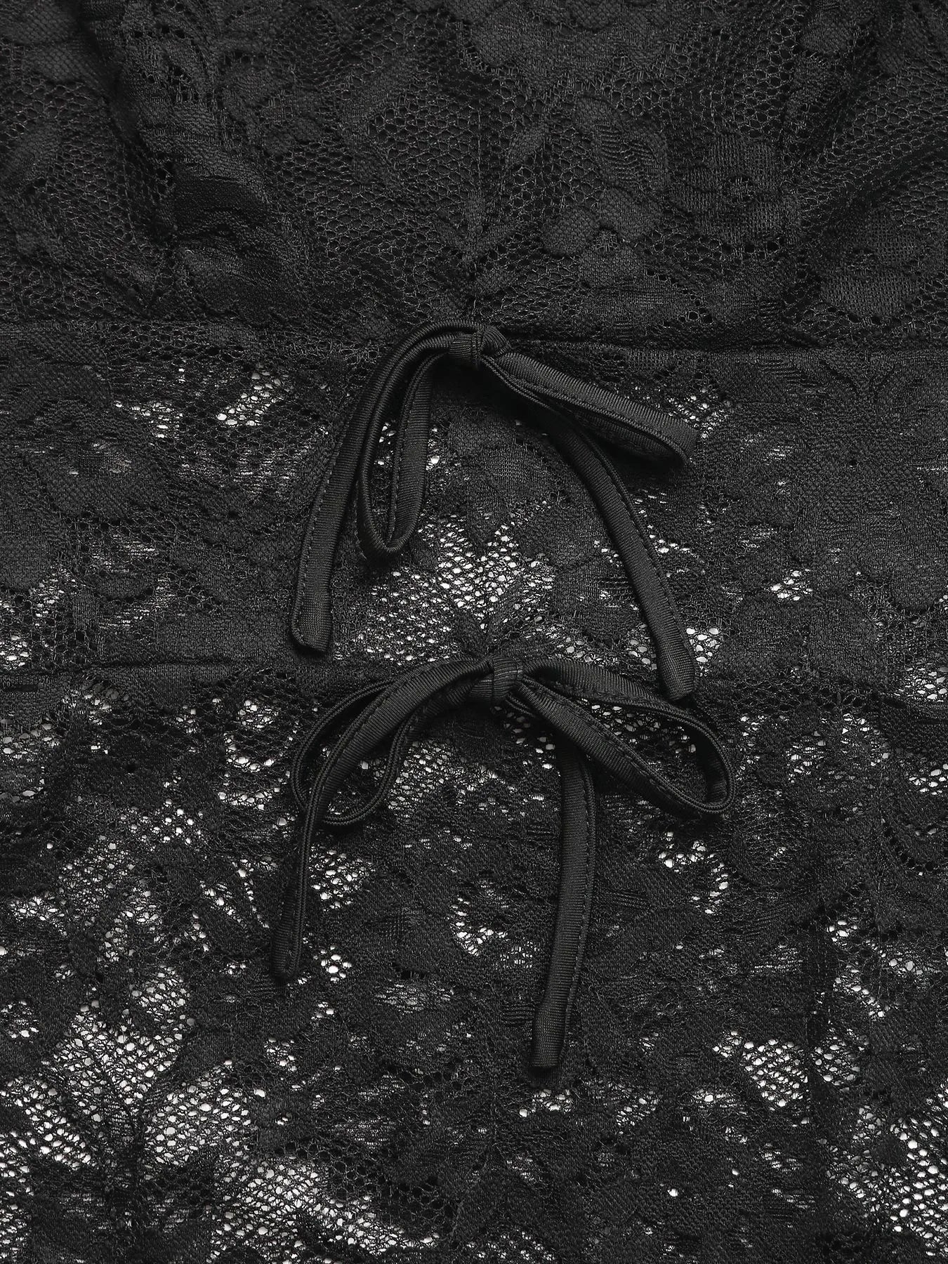 Lace Long Sleeve V-Neck Bodysuit - Byyde