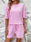 Flower Round Neck Top and Shorts Lounge Set - Byyde