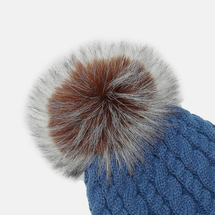 Cable Knit Winter Hat with Pompom - Byyde