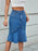 High Waist Mermaid Hem Denim Skirt - Byyde