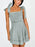 Bow-Shoulder Square Neck Denim Mini Dress - Byyde