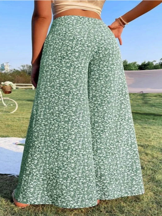 Floral Wide Leg Pants - Byyde