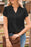Short Sleeve Notched Blouse - Byyde