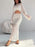 Hollow Out Long Sleeve Top and Skirt Knit Set - Byyde