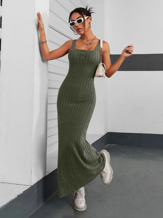 Ribbed Maxi Tank Dress - Byyde