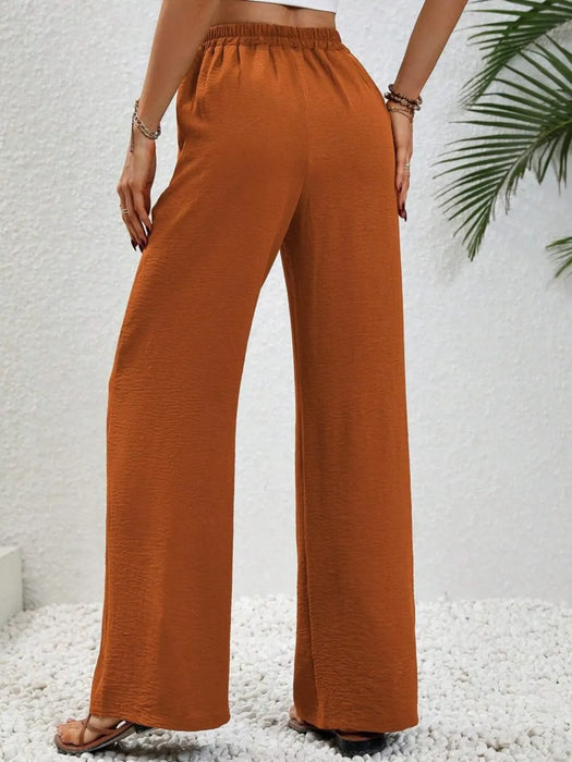 Wide Leg Drawstring Pants - Byyde