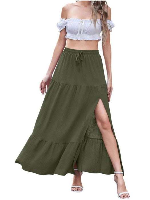 Full Size Slit Maxi Skirt Plus Size - Byyde
