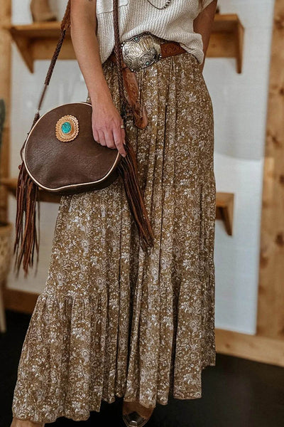 Floral Print Tiered Maxi Skirt - Byyde