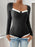 Perfee Ribbed Contrast Long Sleeve Bodysuit - Byyde