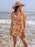 Smocked Printed Tie Neck Romper - Byyde