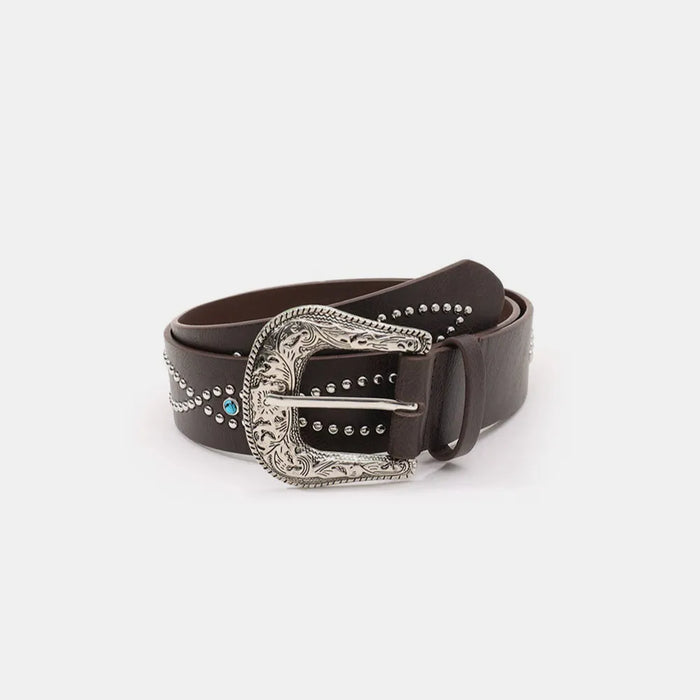 PU Leather Rhinestone Belt - Byyde