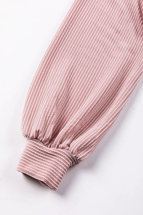 Texture V-Neck Long Sleeve Sweatshirt - Byyde