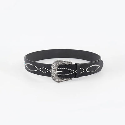 PU Leather Rhinestone Belt - Byyde