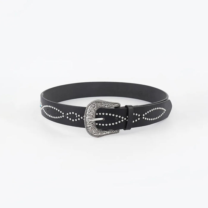 PU Leather Rhinestone Belt - Byyde