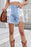 Distressed Fringe Denim Shorts - Byyde