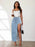 High Rise Slit Denim Skirt - Byyde