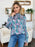 Double Take Full Size Printed Smocked Long Sleeve Blouse - Byyde