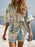 Printed Short Sleeve Shirt and Skirt Set - Byyde