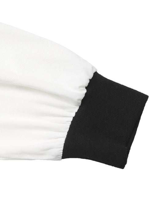Two Tone Pleated Long Sleeve Shirt Dress - Byyde