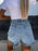 High Waist Wash Denim Shorts - Byyde