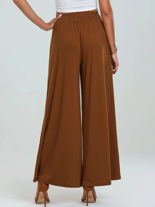 High-Waisted Wide Leg Pants with Pockets - Byyde