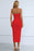 Cutout Strapless Drawstring Detail Split Bandage Dress - Byyde