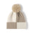 Color Block Knit Hat with Pom-pom - Byyde