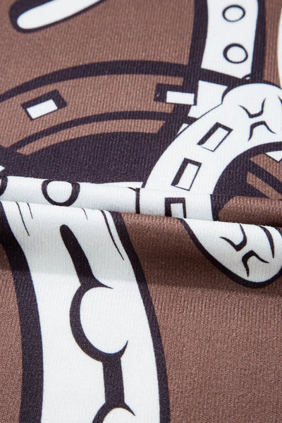 Printed Round Neck Short Sleeve T-Shirt - Byyde