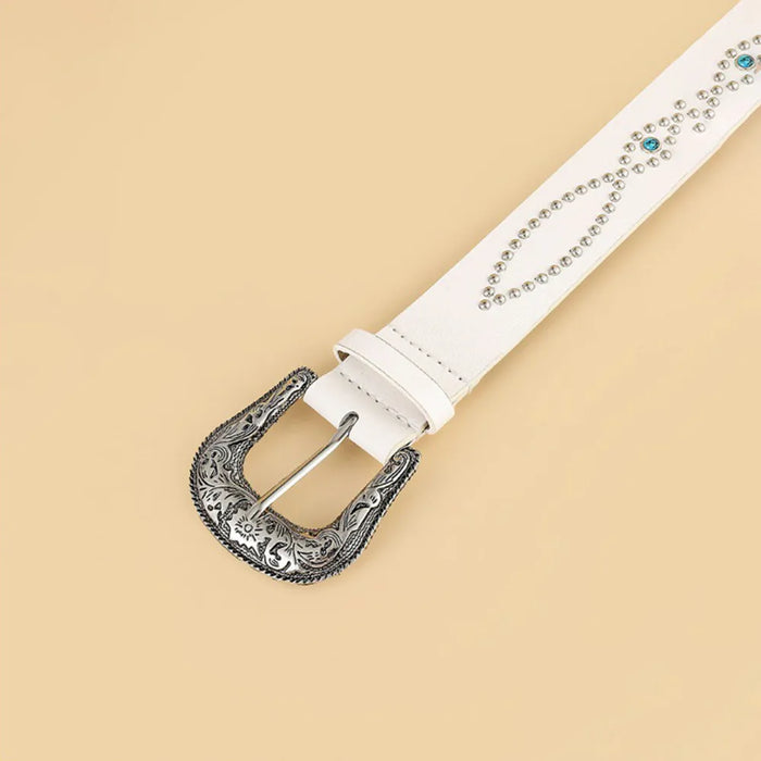 PU Leather Rhinestone Belt - Byyde