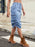 Drawstring Denim Skirt with Cargo Pockets - Byyde