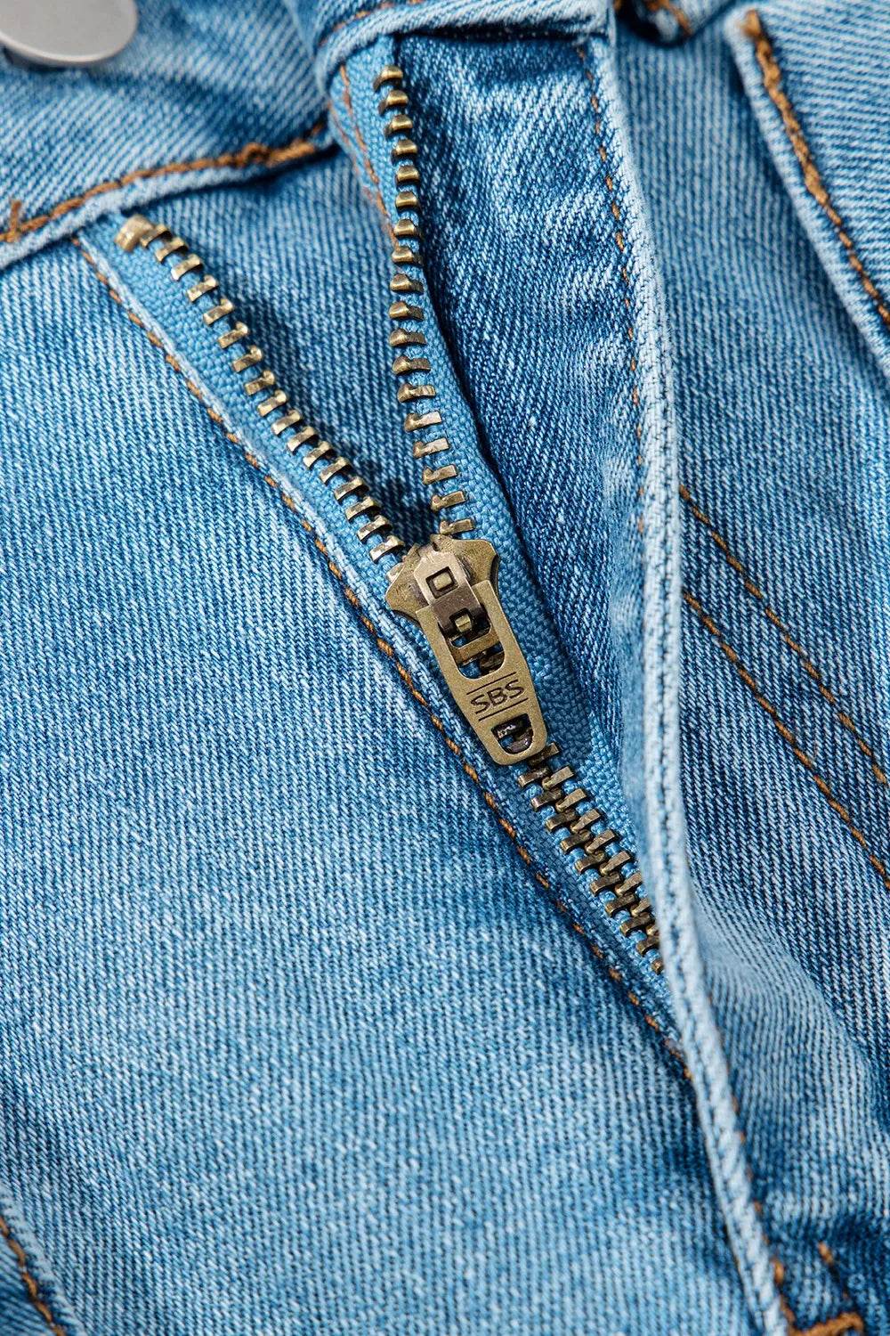 Acid Wash Bowknot Details High Waist Denim Skirt - Byyde
