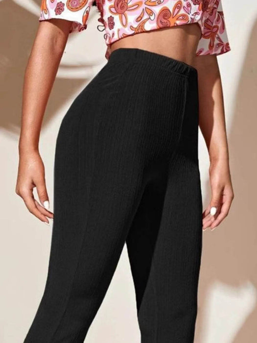 Full Size High-Waist Flare Active Pants Plus Size - Byyde