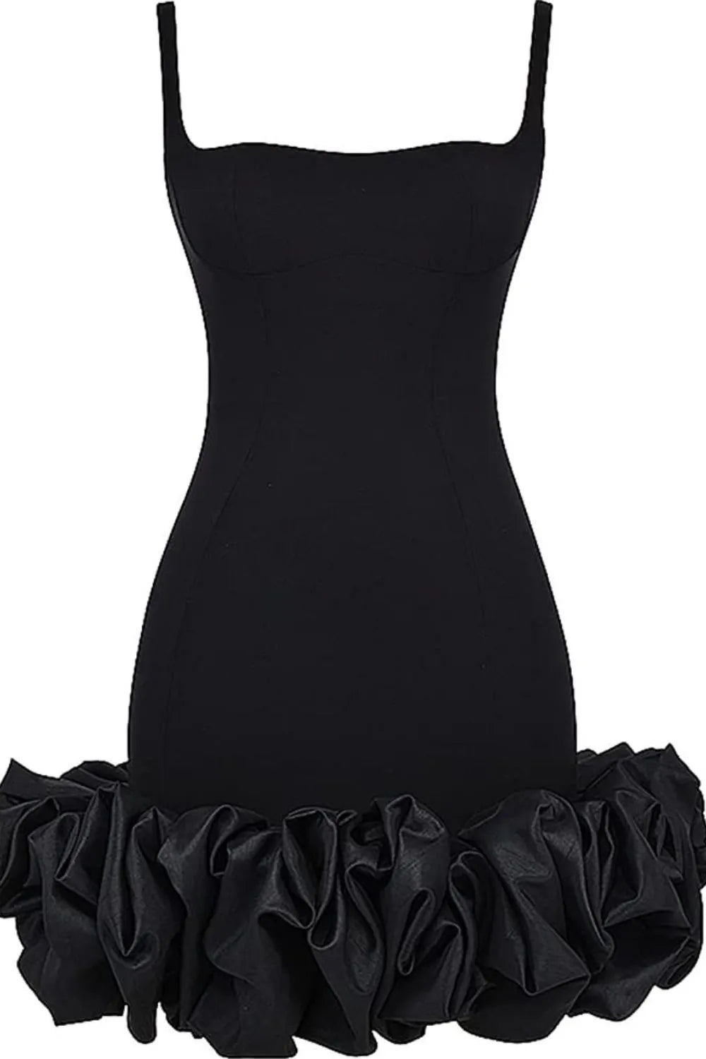Ruched Square Neck Sleeve Mini Dress - Byyde