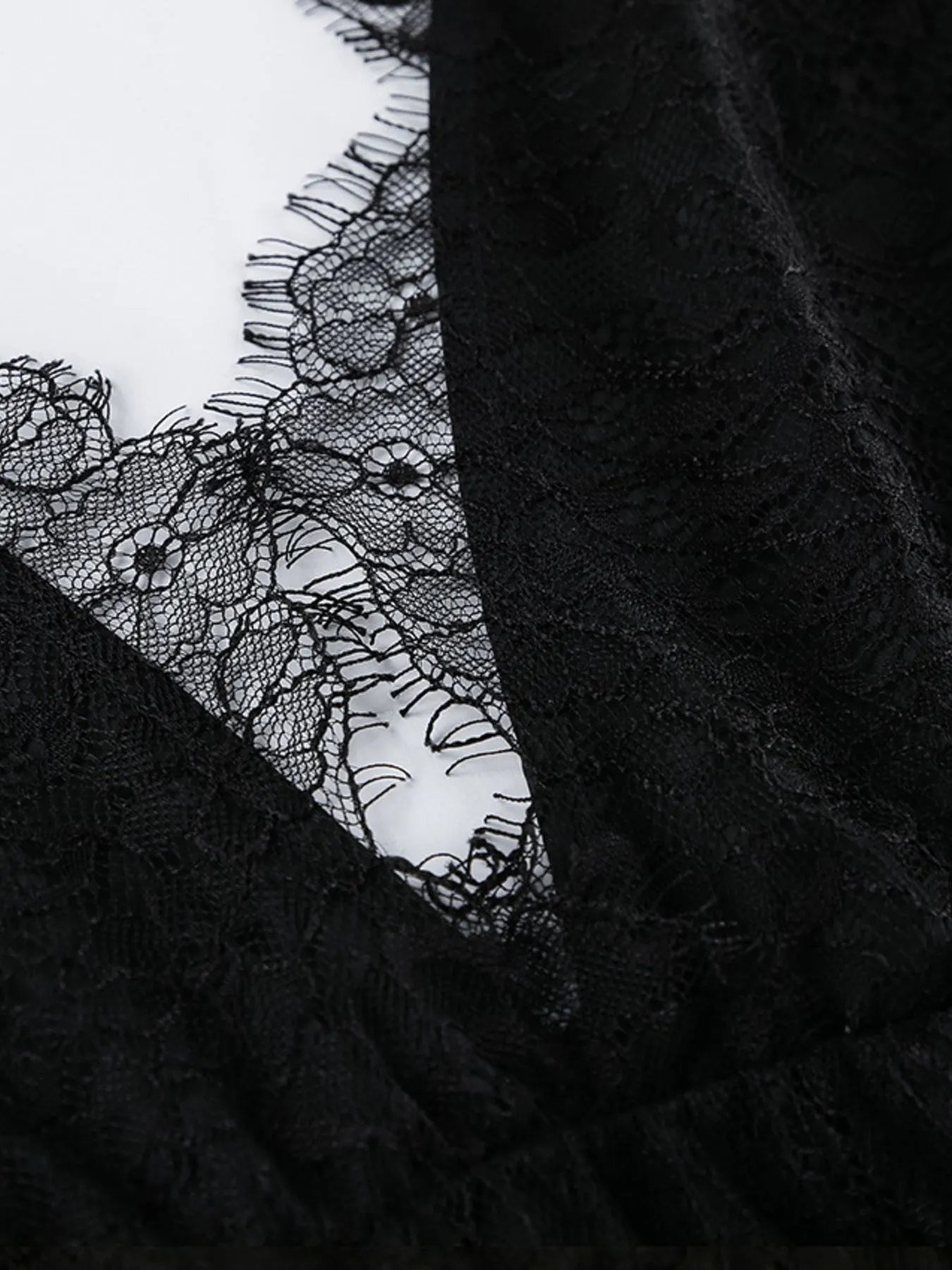 Lace Deep V-Neck Maxi Dress - Byyde