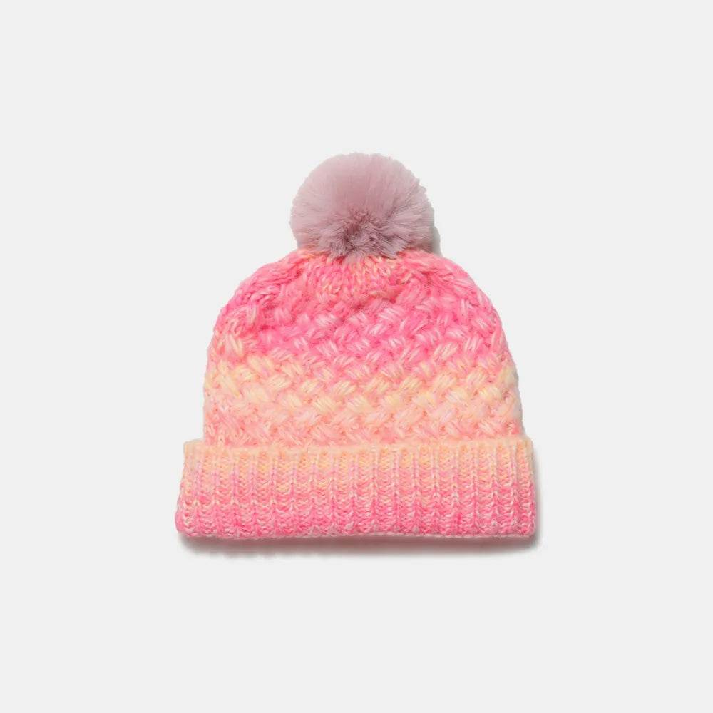 Gradient Knit Hat with Pompom - Byyde
