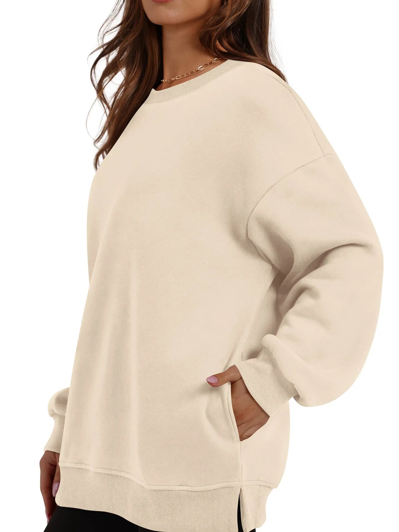 Oversized Long Sleeve Crewneck Sweatshirt - Byyde