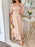 Square Neck Puff Sleeve Ruffle Trim Maxi Dress - Byyde