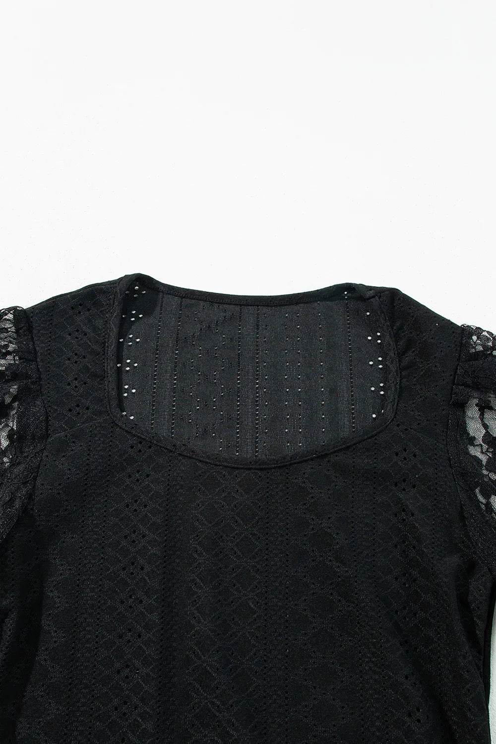 Eyelet Lace Long Sleeve Bodysuit - Byyde