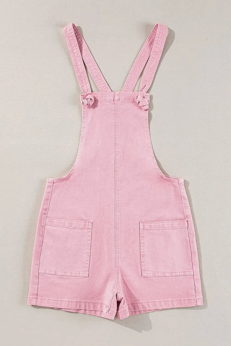 Knot Straps Denim Overalls with Pockets - Byyde