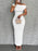 Asymmetrical One Shoulder Bodycon Maxi Dress - Byyde