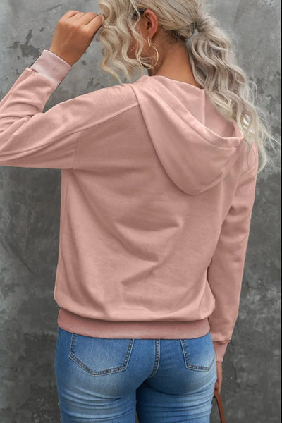 Lace Up Long Sleeve Hoodie - Byyde