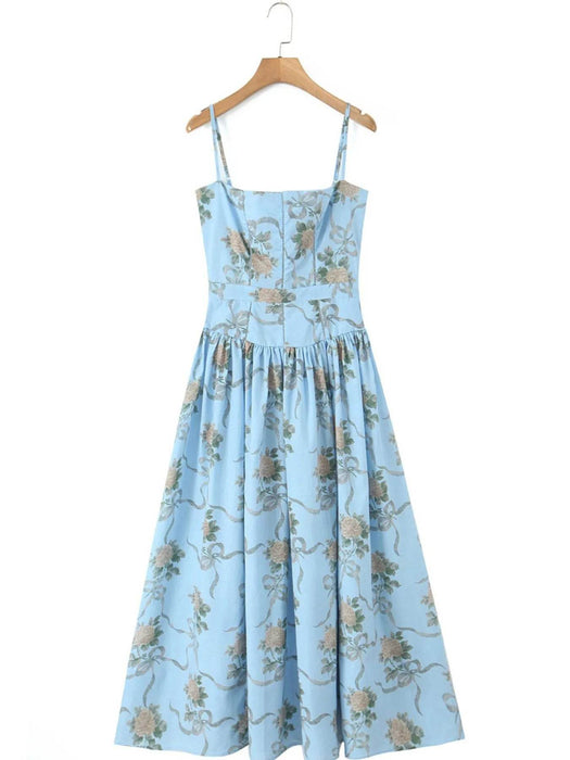 Floral Print Square Neck Cami Maxi Dress - Byyde