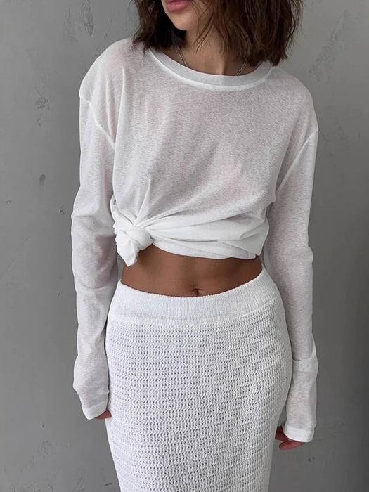 Knotted Long Sleeve T-Shirt - Byyde