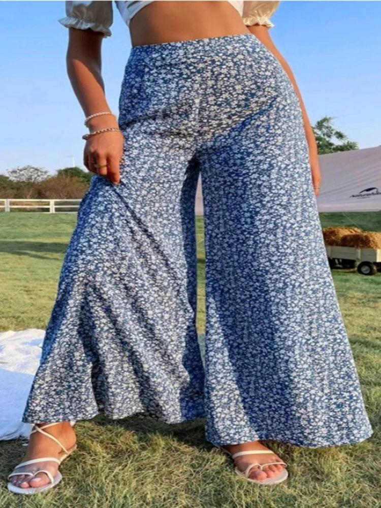 Floral Wide Leg Pants - Byyde
