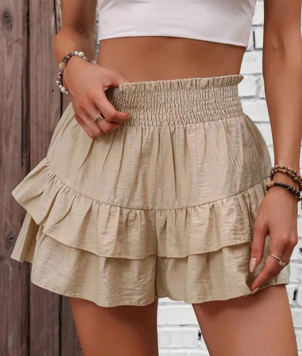 Ruffle Layered High Waist Casual Skort - Byyde