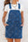 Flower Print Square Neck Denim Overall Dress - Byyde